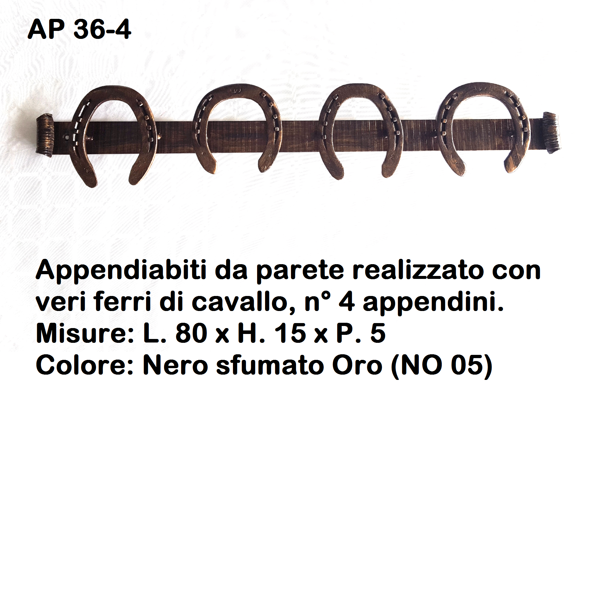 Appendiabiti in ferro battuto AP 36 4 - 3 - 2, Iron Art